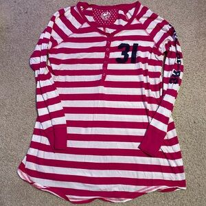 Red Camel Pink and White Polka Dot Y2K Shirt